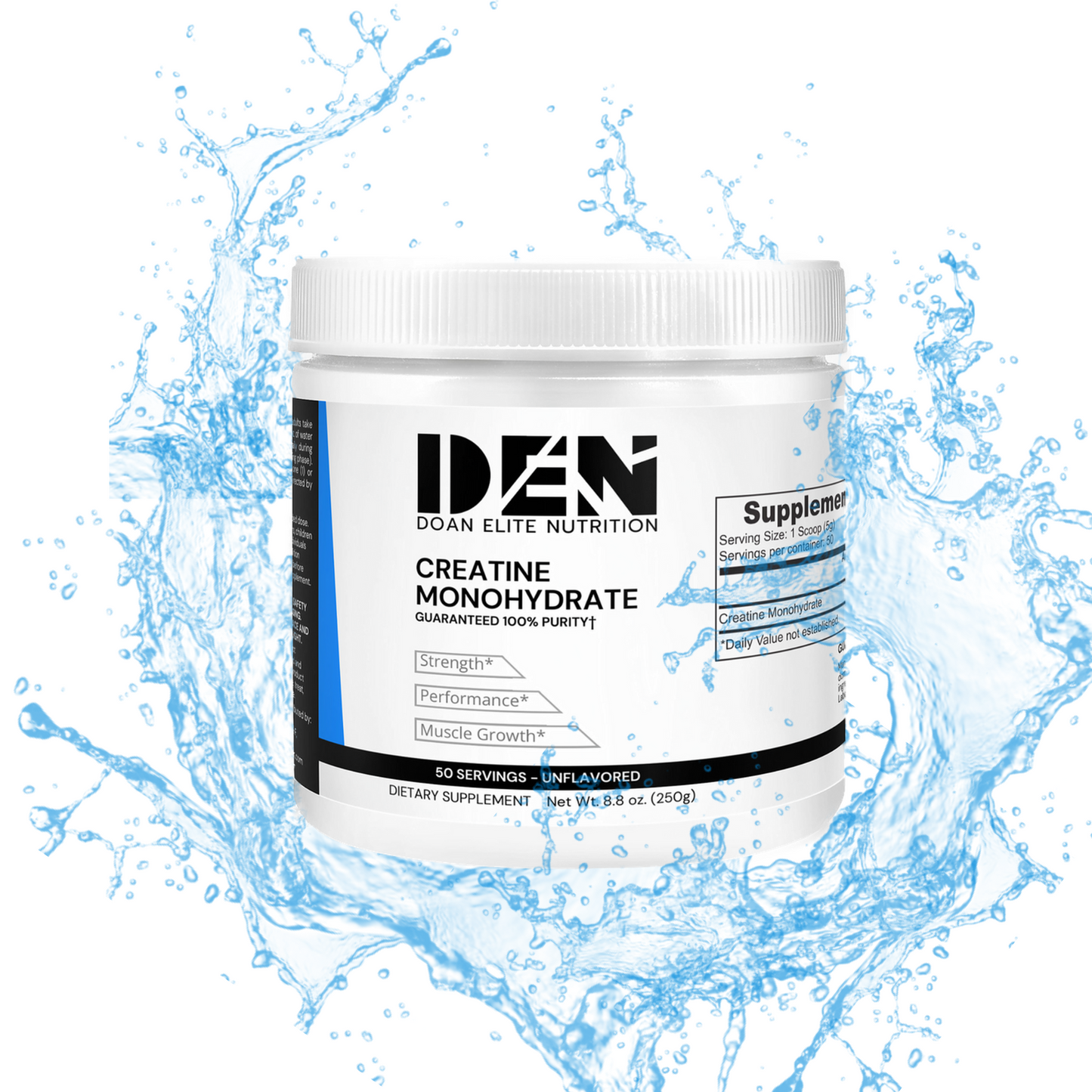 Doan Elite Nutrition Creatine Monohydrate 100% - Unlock your full workout potential with our 100% Pure Creatine Monohydrate. Designed for athletes and fitness enthusiasts, our premium powder offers unrivaled purity and potency to enhance muscle strength, power, and endurance. Free from additives and fillers, each scoop delivers the purest form of creatine, ensuring maximum results.