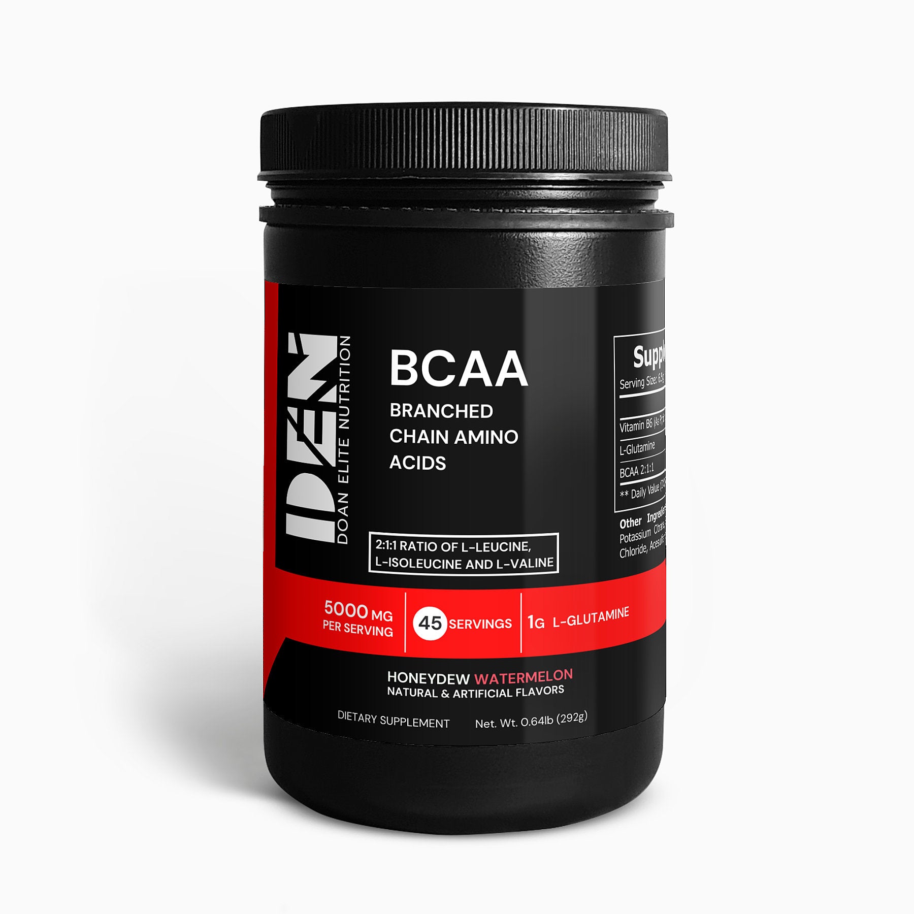 Doan Elite Nutrition BCAA 5000 - the ultimate formula for lean muscle gains, superior athletic performance, and faster recovery. With 5000mg of BCAAs and glutamine, our scientifically-backed blend accelerates recovery and promotes protein synthesis for maximum results.