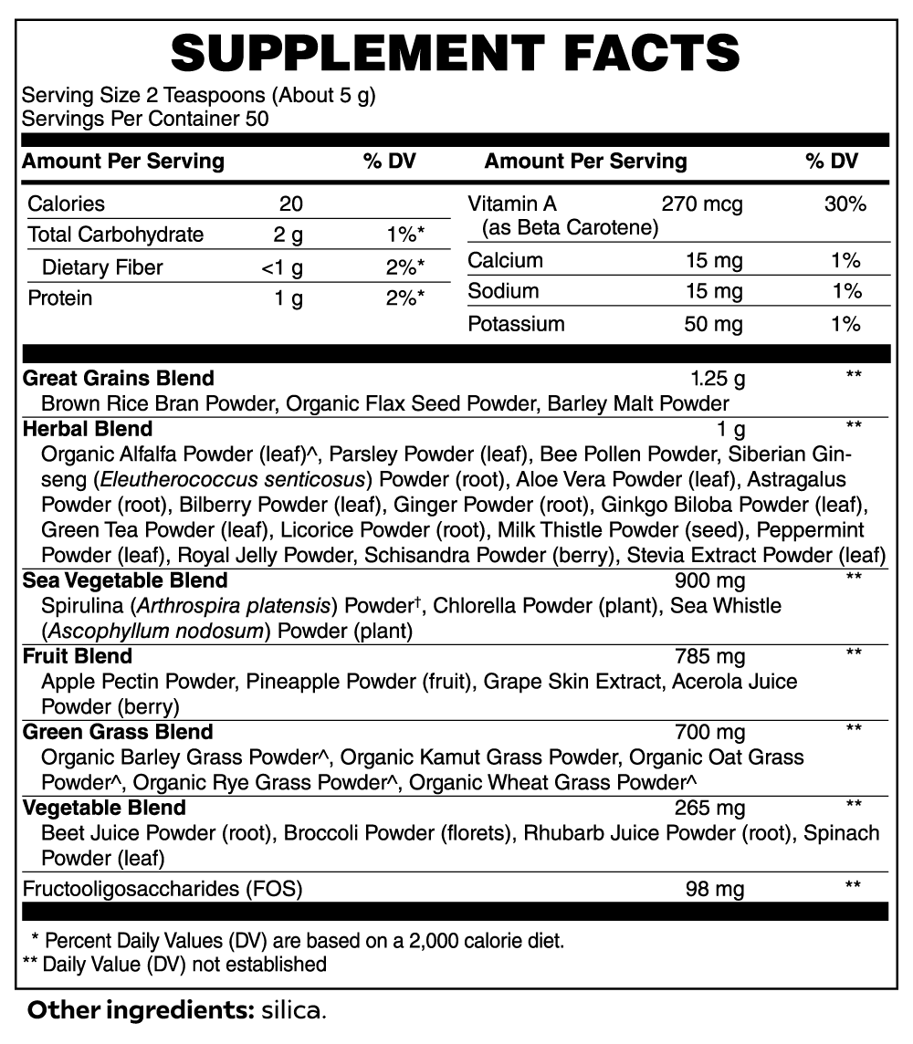 Doan Elite Nutrition Daily Greens: Meticulously crafted blend of organic grasses, superfoods, B-Vitamins, and botanical extracts, this whole-food formula boosts mental and physical functionality. Packed with nature's finest offerings.